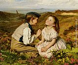 Sophie Gengembre Anderson Canvas Paintings - Its Touch and Go to Laugh or No
